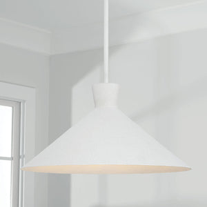 Capital Lighting 350312XW Paloma 1 Light Pendant Textured White
