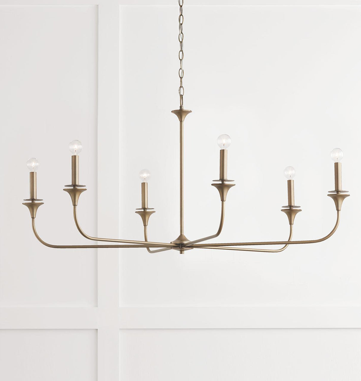 Capital Lighting 448961AD Presley 6 Light Chandelier Aged Brass