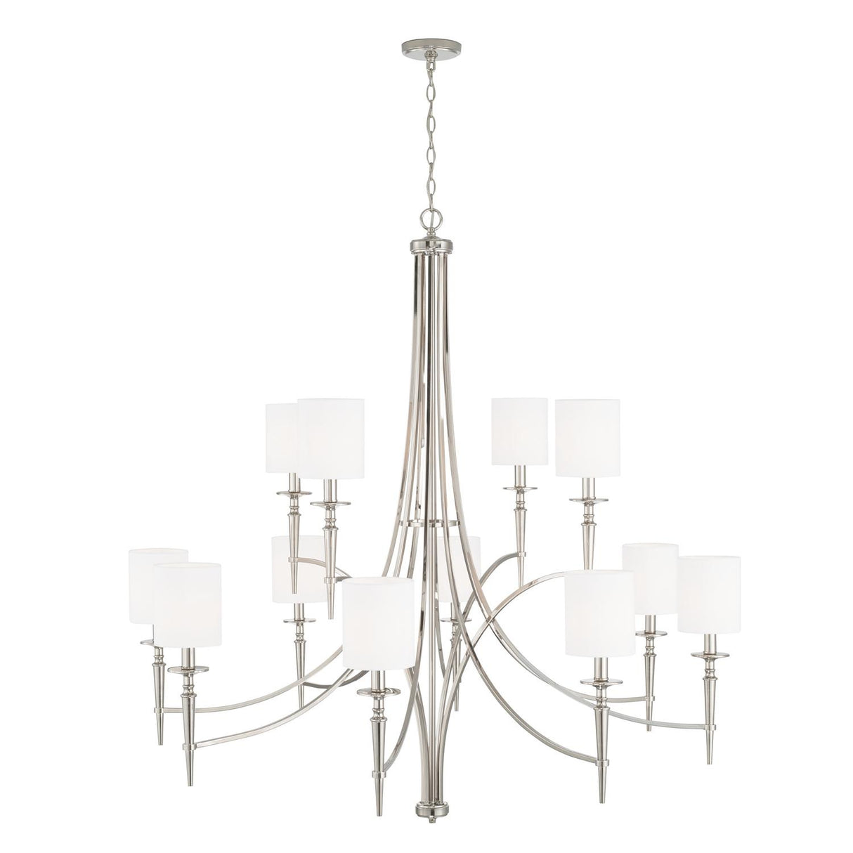 Capital Lighting 442601PN-701 Abbie 12 Light Chandelier Polished Nickel