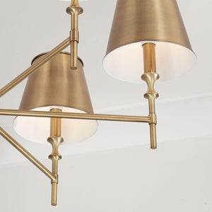 Capital Lighting 449761AD-707 Whitney 6 Light Chandelier Aged Brass