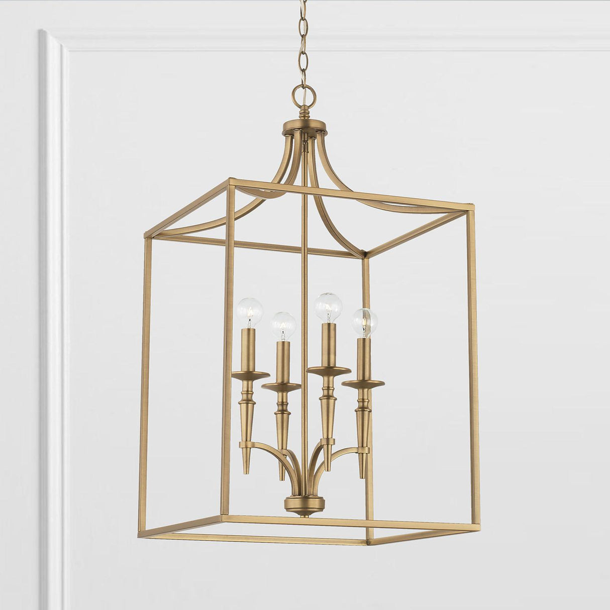 Capital Lighting 542641AD Abbie 4 Light Foyer Aged Brass