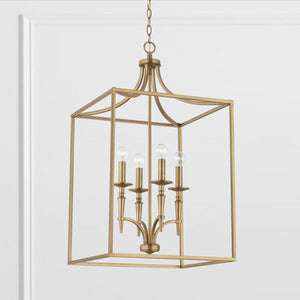 Capital Lighting 542641AD Abbie 4 Light Foyer Aged Brass