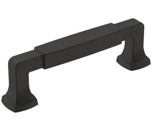Amerock Cabinet Pull Matte Black 3-3/4 inch (96 mm) Center-to-Center Stature 1 Pack Drawer Pull Cabinet Handle Cabinet Hardware