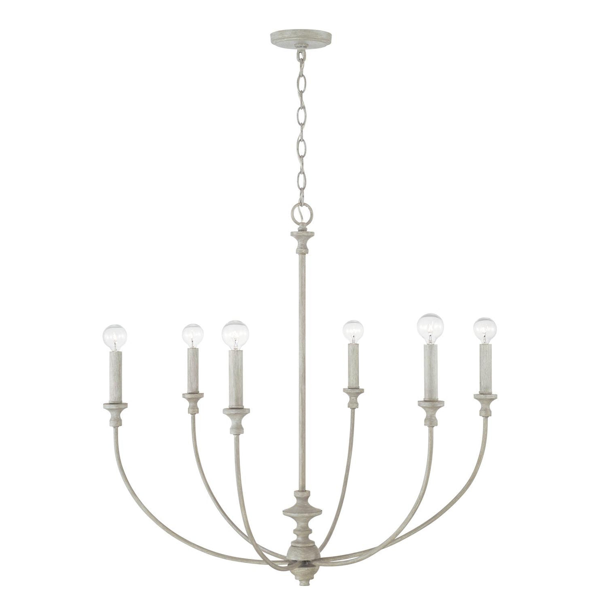 Capital Lighting 443061PY Penelope 6 Light Chandelier Painted Grey