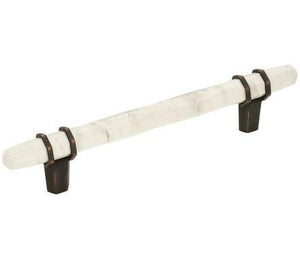 Amerock Cabinet Pull Marble White/Oil-Rubbed Bronze  5-1/16 inch (128 mm) Center to Center Carrione 1 Pack Drawer Pull Drawer Handle Cabinet Hardware