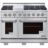 NXR AK4807 48" / 4.5 & 2.7 CF Culinary Series Gas Range, 6 Burners, Griddle