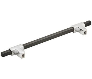 Amerock Cabinet Pull Polished Chrome/Brushed Matte Black 6-5/16 inch (160 mm) Center to Center Urbanite 1 Pack Drawer Pull Drawer Handle Cabinet Hardware