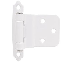 Amerock BPR7128W Self-Closing, Face Mount Hinge with 3/8in(10mm) Inset - White - 2 Pack