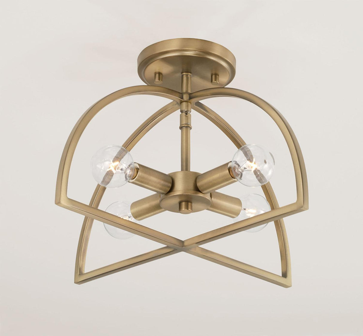 Capital Lighting 248841AD Lawson 4 Light Dual Mount Semi-Flush/Pendant Aged Brass