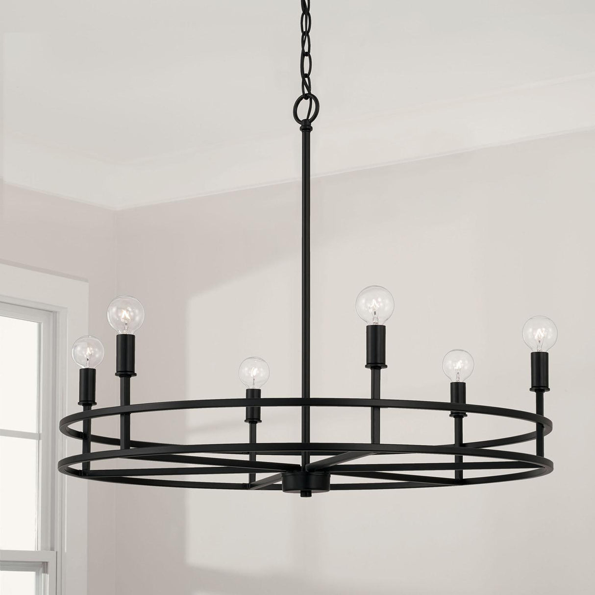 Capital Lighting 448761MB Fuller 6 Light Chandelier Matte Black