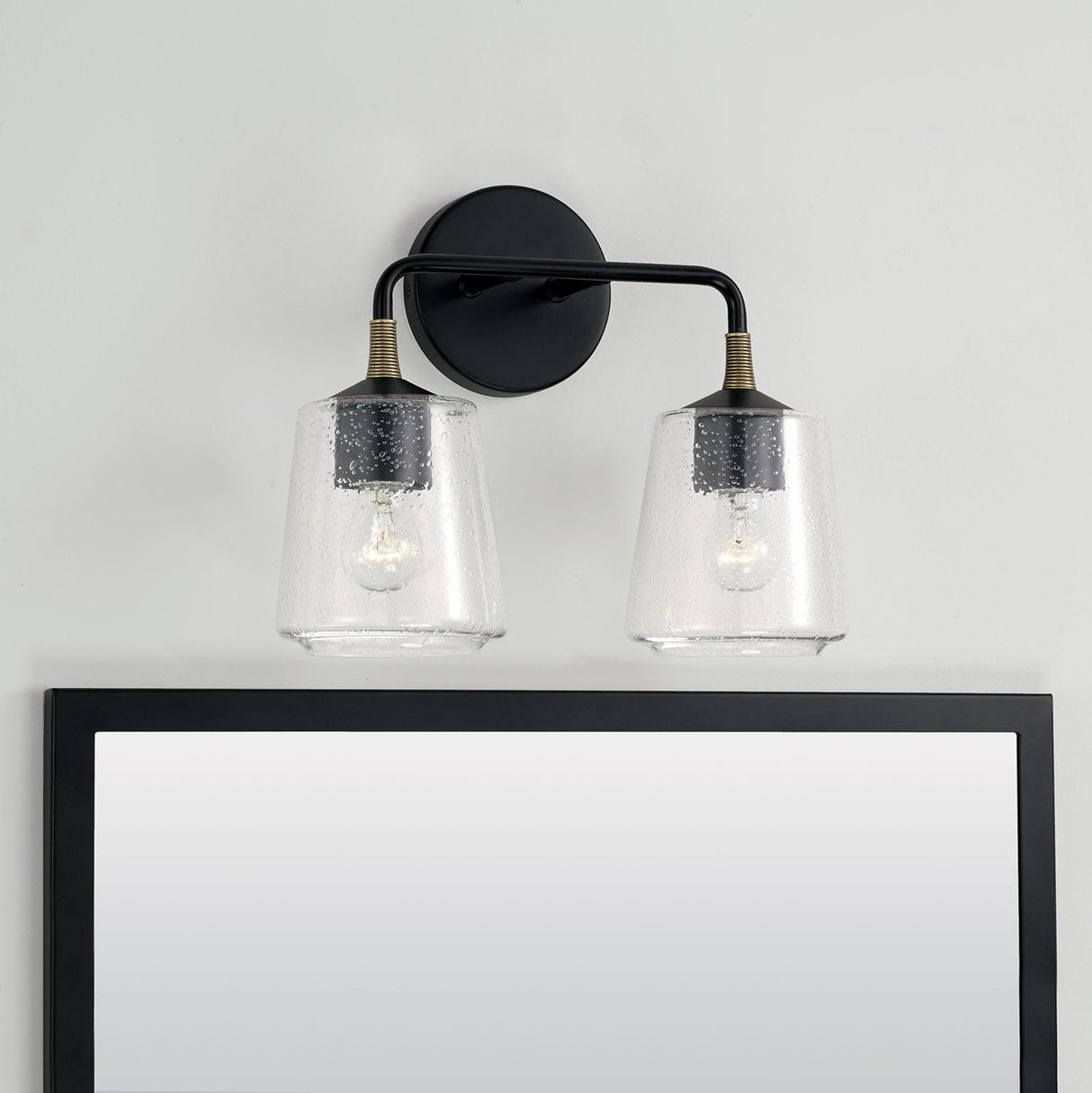 Capital Lighting 145621KB-530 Amara 2 Light Vanity Matte Black with Brass