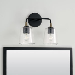 Capital Lighting 145621KB-530 Amara 2 Light Vanity Matte Black with Brass