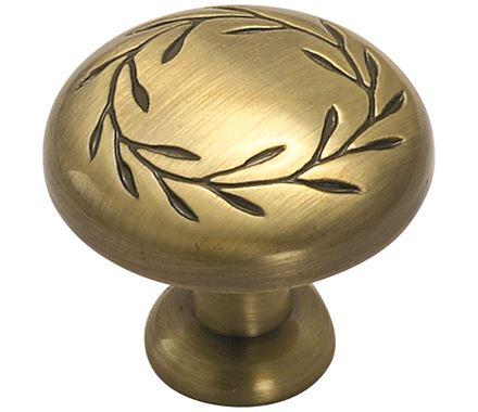 Amerock Cabinet Knob Elegant Brass 1-5/16 inch (33 mm) Diameter Nature'S Splendor 1 Pack Drawer Knob Cabinet Hardware