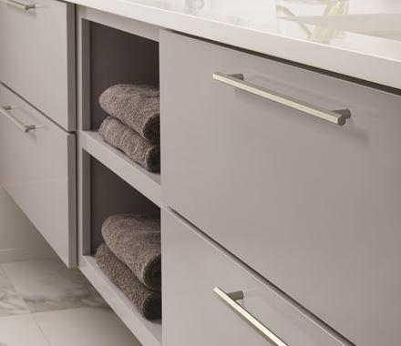 Amerock Cabinet Pull Satin Nickel 10-1/16 inch (256 mm) Center-to-Center Caliber 1 Pack Drawer Pull Cabinet Handle Cabinet Hardware