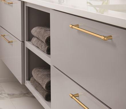 Amerock Cabinet Pull Champagne Bronze 8-13/16 inch (224 mm) Center-to-Center Destine 1 Pack Drawer Pull Cabinet Handle Cabinet Hardware