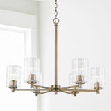 Capital Lighting 441361AD-491 Emerson 6 Light Chandelier Aged Brass