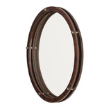 Capital Lighting 739901MM Mirror Decorative Wooden Frame Mirror Dark Wood and Polished Nickel