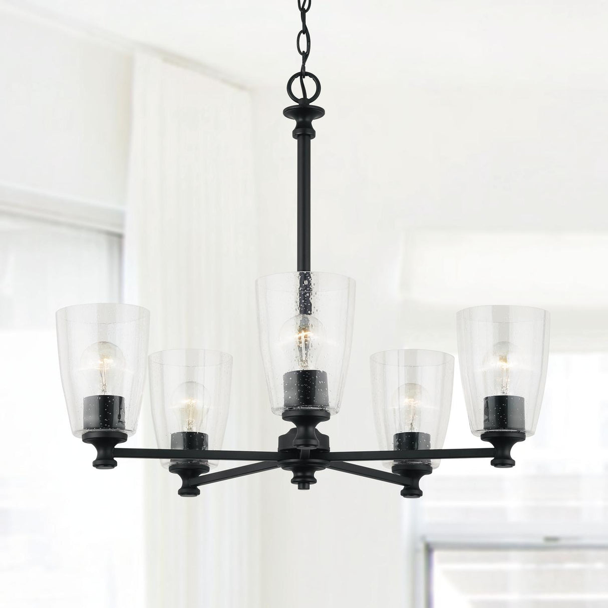 Capital Lighting 440951MB-506 Myles 5 Light Chandelier Matte Black