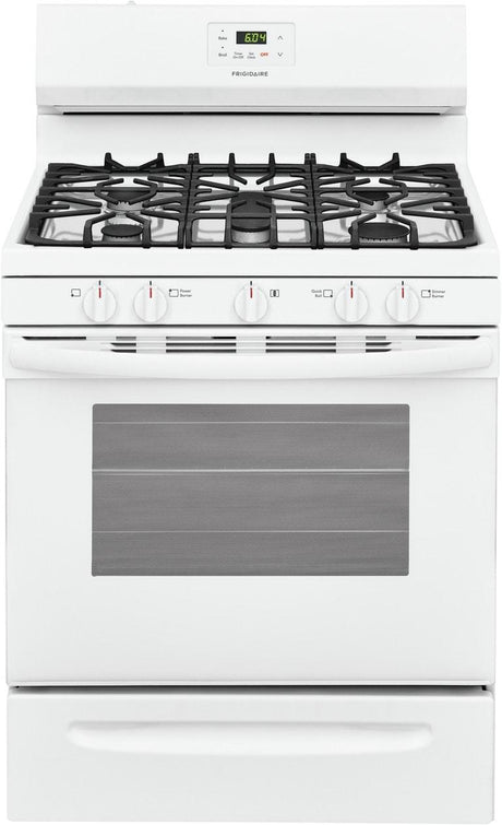 Frigidaire FCRG3052AW 30" Gas Freestanding Range, Cont Grates Manual Clean