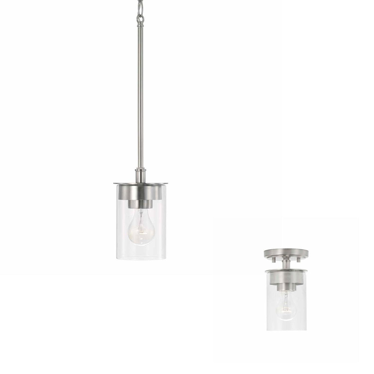 Capital Lighting 246811BN-532 Mason 1 Light Semi-Flush Brushed Nickel