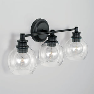 Capital Lighting 121131MB-426 Mid Century 3 Light Vanity Matte Black