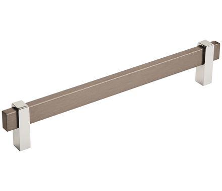 Amerock Cabinet Pull Black Brushed Nickel/Polished Chrome 7-9/16 inch (192 mm) Center to Center Mulino 1 Pack Drawer Pull Drawer Handle Cabinet Hardware