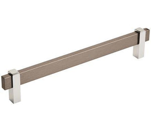 Amerock Cabinet Pull Black Brushed Nickel/Polished Chrome 7-9/16 inch (192 mm) Center to Center Mulino 1 Pack Drawer Pull Drawer Handle Cabinet Hardware