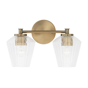 Capital Lighting 141421AD-507 Beau 2 Light Vanity Aged Brass
