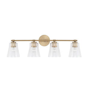 Capital Lighting 146941AD-533 Baker 4 Light Vanity Aged Brass