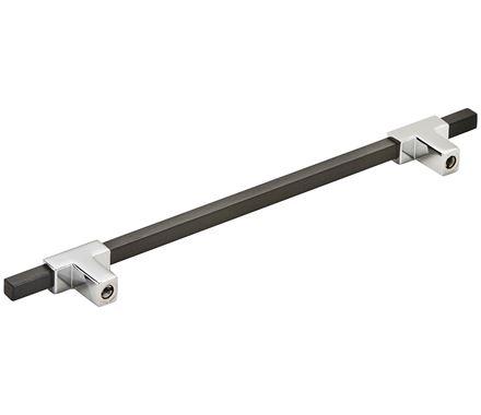 Amerock Cabinet Pull Polished Chrome/Brushed Matte Black 7-9/16 inch (192 mm) Center to Center Urbanite 1 Pack Drawer Pull Drawer Handle Cabinet Hardware