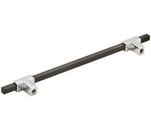 Amerock Cabinet Pull Polished Chrome/Brushed Matte Black 7-9/16 inch (192 mm) Center to Center Urbanite 1 Pack Drawer Pull Drawer Handle Cabinet Hardware
