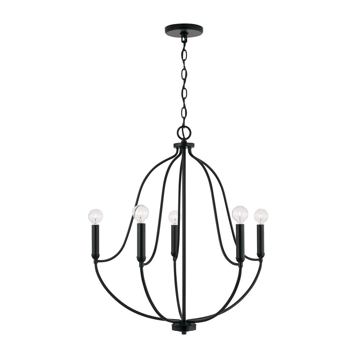 Capital Lighting 447051MB Madison 5 Light Chandelier Matte Black