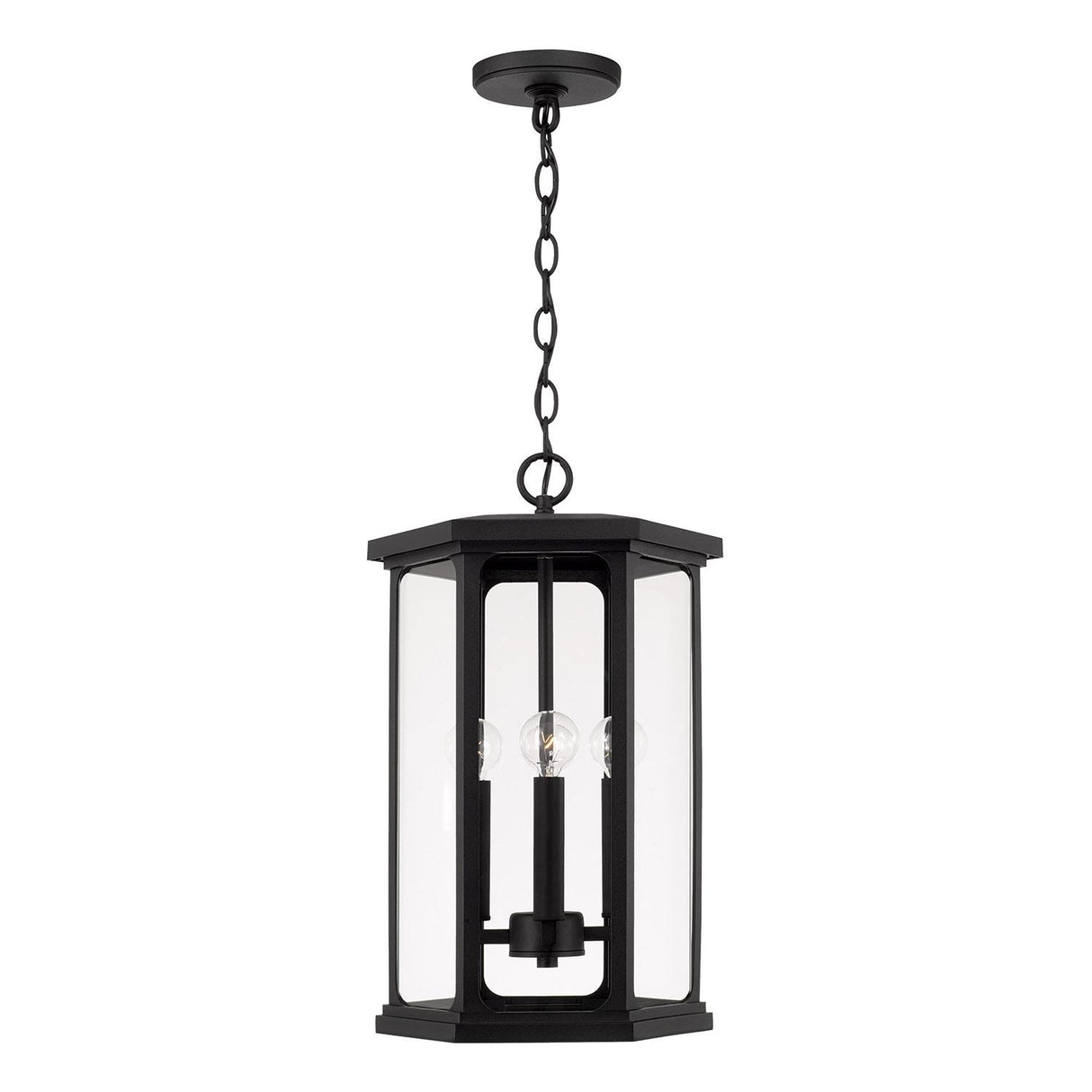 Capital Lighting 946642BK Walton 4 Light Outdoor Hanging Lantern Black