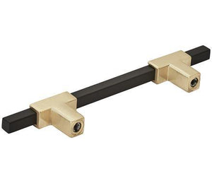 Amerock Cabinet Pull Brushed Gold/Matte Black 3-3/4 inch (96 mm) Center to Center Urbanite 1 Pack Drawer Pull Drawer Handle Cabinet Hardware