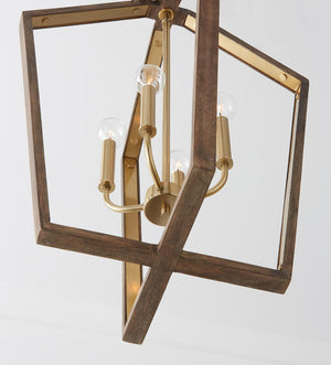 Capital Lighting 344541NM Maren 4 Light Pendant Nordic Wood and Matte Brass