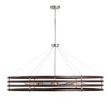 Capital Lighting 439981DN Dalton 8 Light Chandelier Dark Wood and Polished Nickel