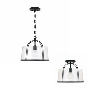 Capital Lighting 247011MB Madison 1 Light Semi-Flush Matte Black