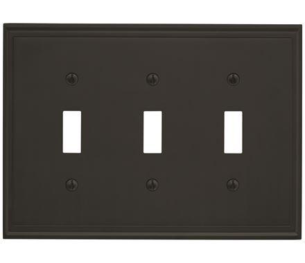 Amerock Wall Plate Black Bronze 3 Toggle Switch Plate Cover Mulholland 1 Pack Light Switch Cover