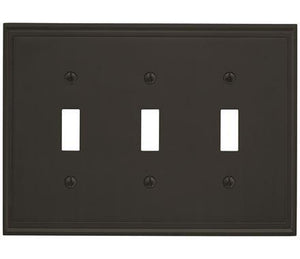 Amerock Wall Plate Black Bronze 3 Toggle Switch Plate Cover Mulholland 1 Pack Light Switch Cover