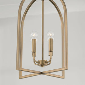 Capital Lighting 548841AD Lawson 4 Light Foyer Aged Brass