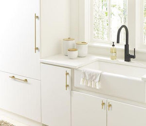 Amerock Cabinet Pull Matte Gold 5/8 inch (16 mm) Center to Center Transcendent 1 Pack Drawer Pull Drawer Handle Cabinet Hardware