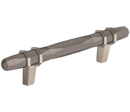 Amerock Cabinet Pull Black Chrome/Satin Nickel 3-3/4 inch (96 mm) Center-to-Center London 1 Pack Drawer Pull Drawer Handle Cabinet Hardware