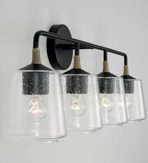 Capital Lighting 145641KB-530 Amara 4 Light Vanity Matte Black with Brass