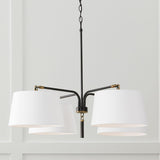 Capital Lighting 441941YA Beckham 4 Light Chandelier Glossy Black and Aged Brass