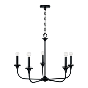 Capital Lighting 448951MB Presley 5 Light Chandelier Matte Black