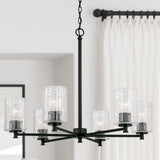 Capital Lighting 441361MB-491 Emerson 6 Light Chandelier Matte Black