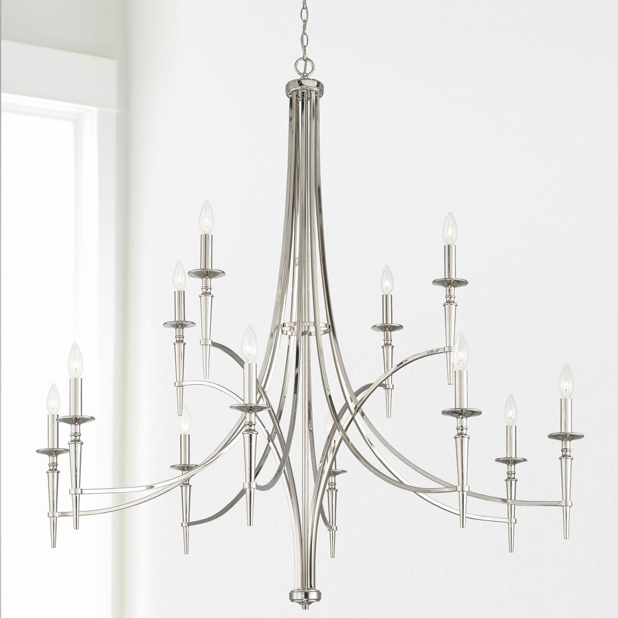 Capital Lighting 442601PN-701 Abbie 12 Light Chandelier Polished Nickel