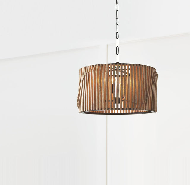 Capital Lighting 344642WK Archer 4 Light Pendant Light Wood and Matte Black
