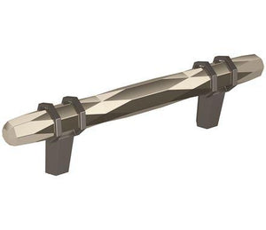 Amerock Cabinet Pull Polished Nickel/Black Chrome 3-3/4 inch (96 mm) Center-to-Center London 1 Pack Drawer Pull Drawer Handle Cabinet Hardware