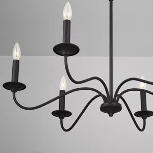 Capital Lighting 437262BI Vincent 6 Light Chandelier Black Iron